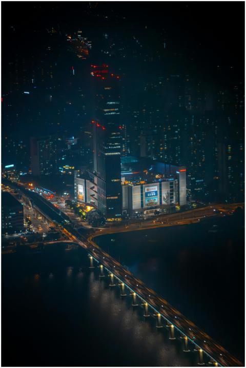 Stunning aerial view of Seoul at night showcasing