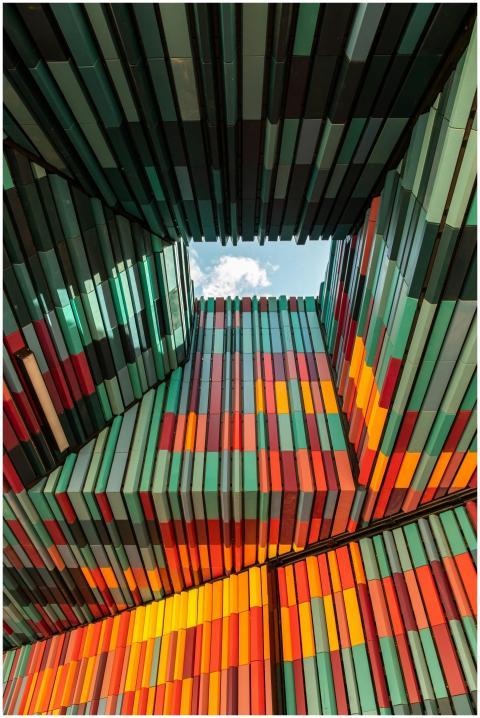 Colorful geometric architectural structure in Melb
