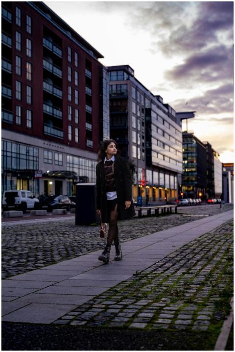 Stylish Woman Walking Urban
