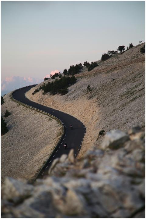 Scenic view of a winding road on Mont Ventoux, Pro
