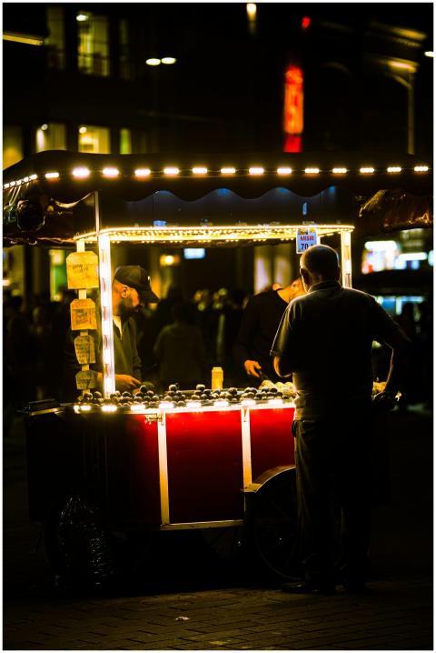 Nighttime Street Food Vendor