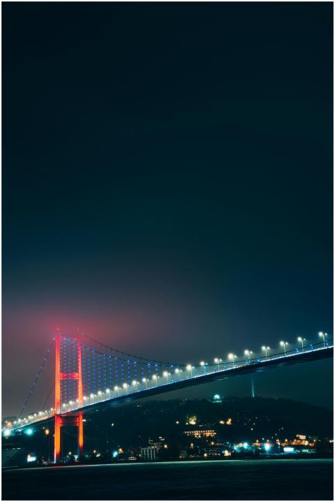 Stunning night view of an illuminated suspension b