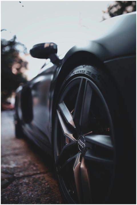 Close-up shot of a sleek, modern luxury sports car
