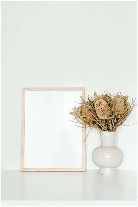 Elegant minimalist mockup featuring a blank pictur