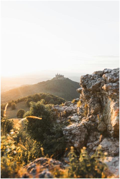 Stunning sunrise view of Burg Hohenzollern with ro