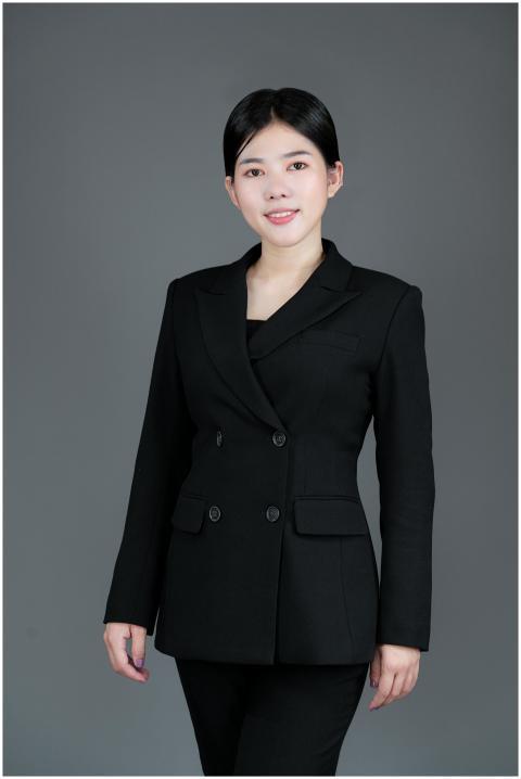 Portrait of a confident businesswoman in a black s