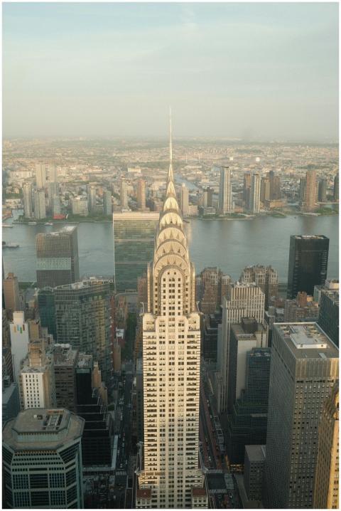 Stunning aerial shot of the iconic Chrysler Buildi