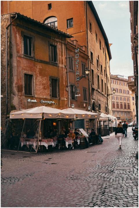 Discover a charming street corner in Rome featurin