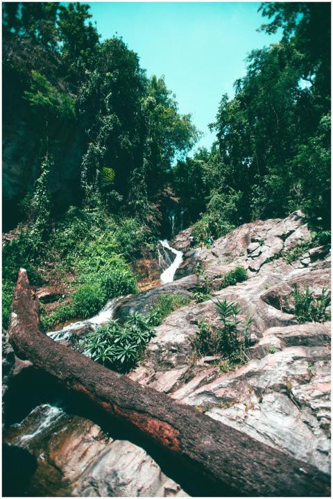 Scenic waterfall in lush Chiang Mai jungle, perfec