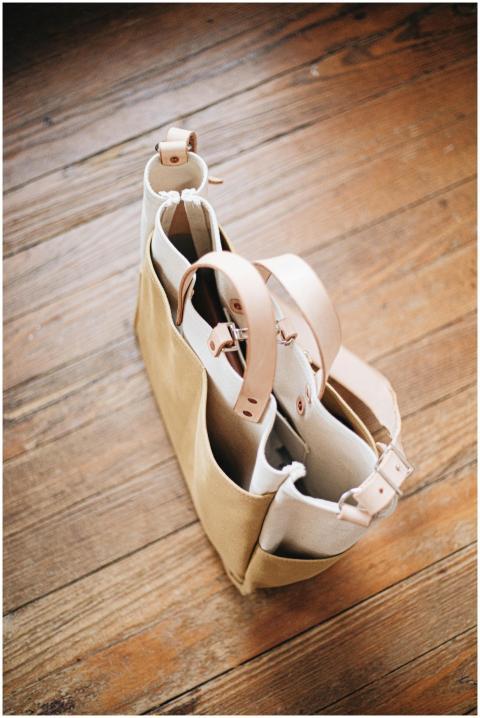 Stylish handcrafted canvas and leather tote bag sh