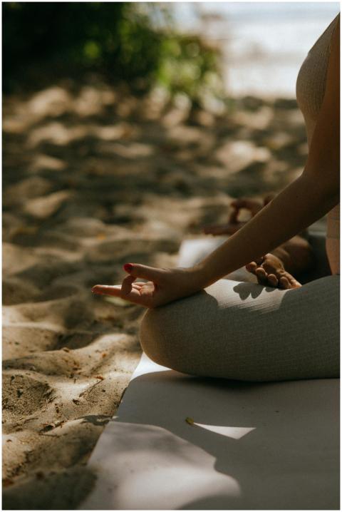 A peaceful scene of meditative yoga practice on a