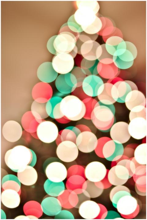 Festive abstract bokeh image of Christmas lights c