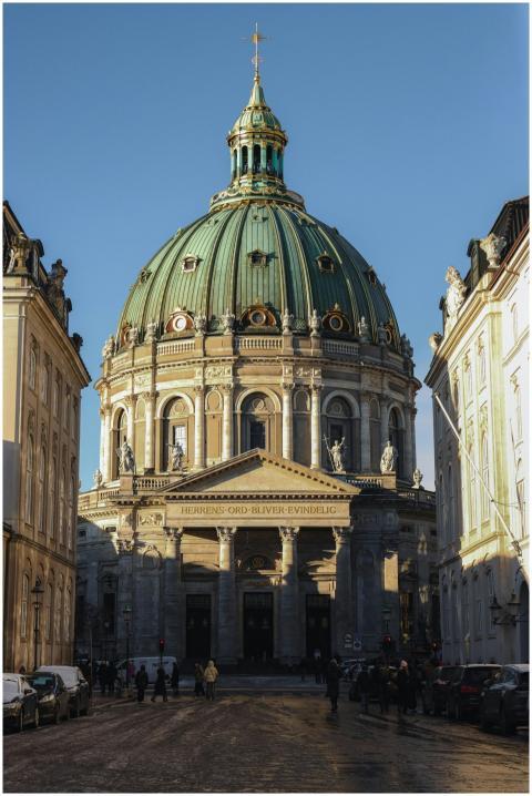 Beautiful view of Frederiks Kirke with its iconic