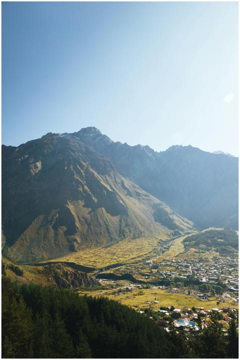 Majestic Mountain Landscape Village