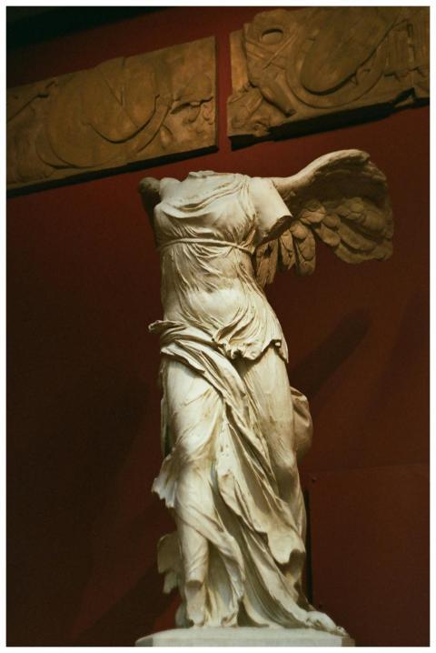 Ancient marble statue of Winged Victory of Samothr