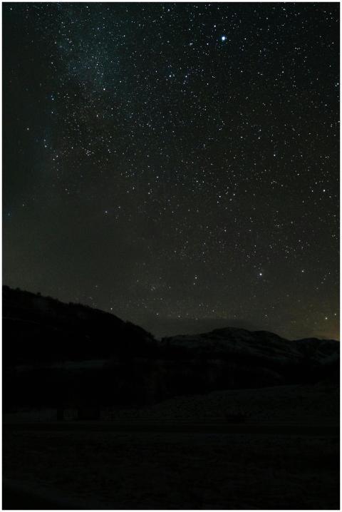 A breathtaking view of a star-filled sky over the