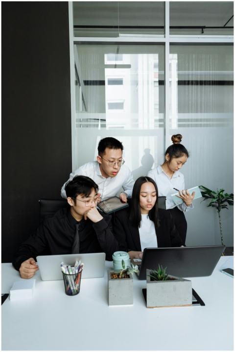 A diverse group of professionals working together