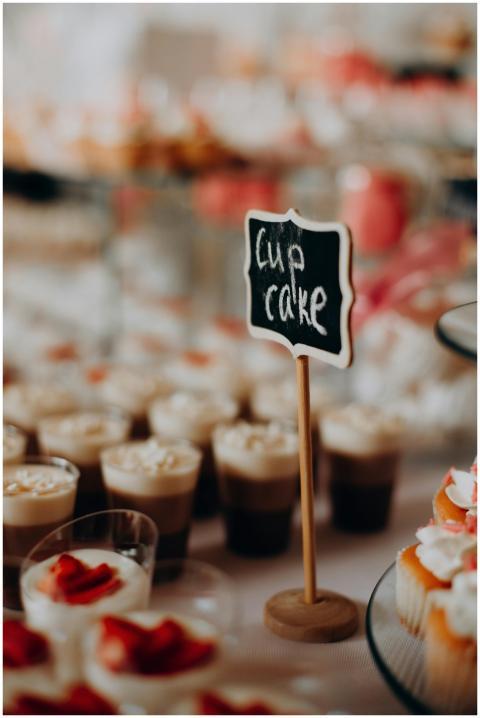Close-up of a variety of cupcakes and sweets on a