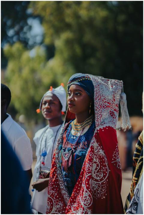 Portrait of African woman in traditional attire at
