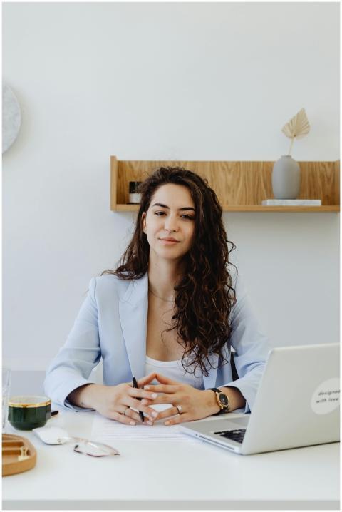 Portrait of a confident businesswoman sitting at a