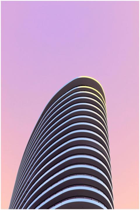 Low angle view of a futuristic building in Melbour