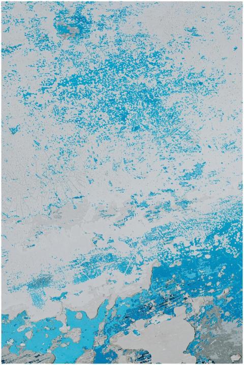 A detailed close-up of a textured blue and white p