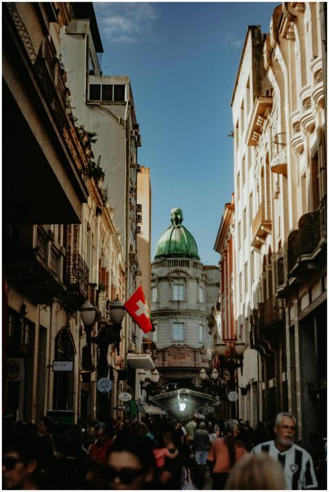 Vibrant street scene in Porto Alegre showcasing hi