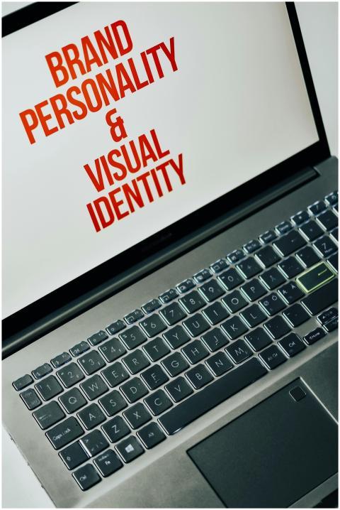 Laptop screen showing text on brand personality an