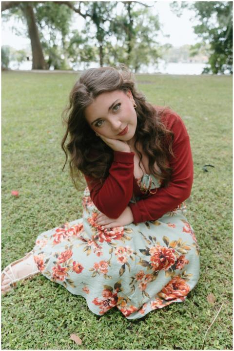 Young Woman Floral Dress