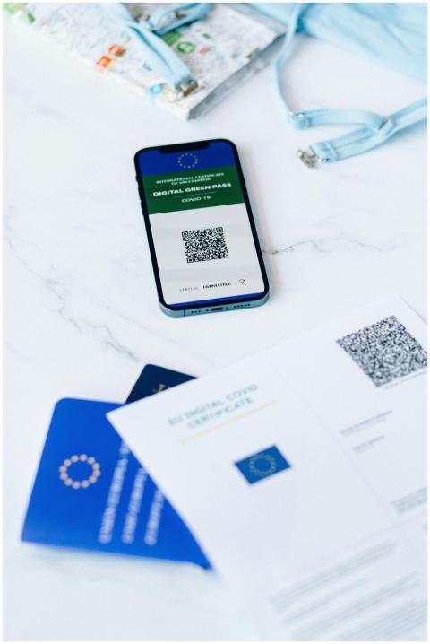 A smartphone displaying a digital vaccine passport