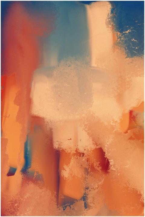 Colorful abstract acrylic painting with bold brush