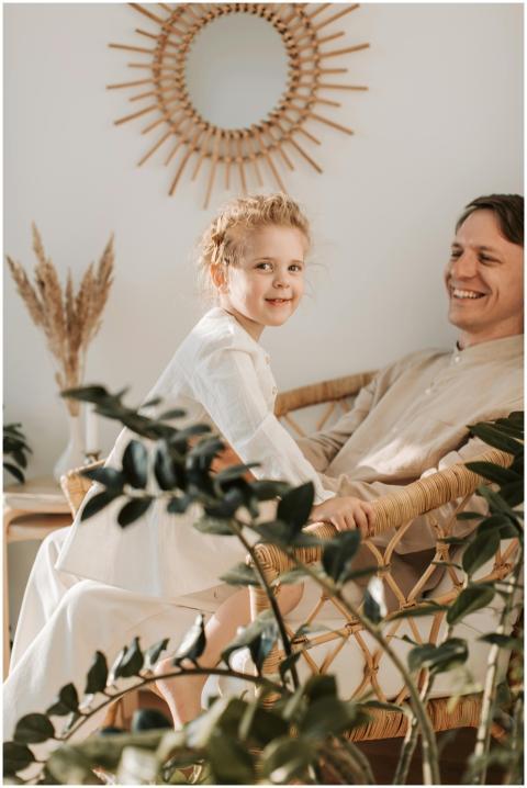 Father and daughter share a joyful moment together