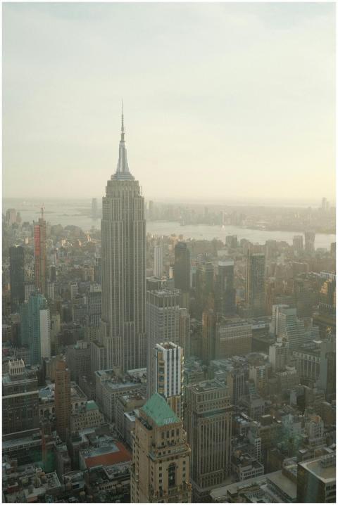 A serene aerial view of the Empire State Building