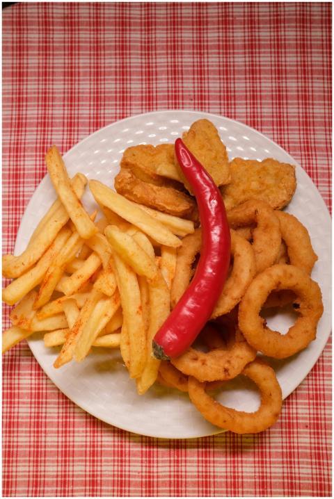 Delectable assortment of crispy snacks including f