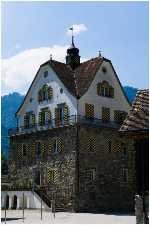 Charming historic building with unique chevron win