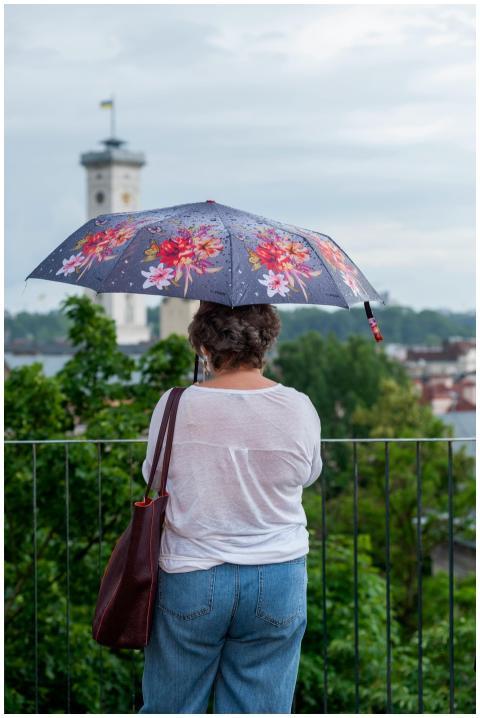 Woman Floral Umbrella Lviv