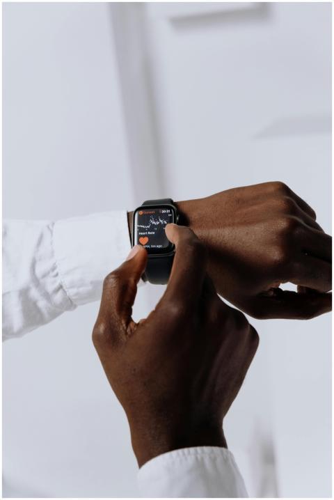 Close-up of a person interacting with a smartwatch