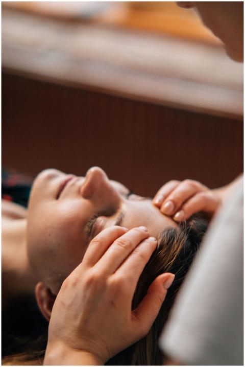Close-up of a woman receiving a soothing massage a