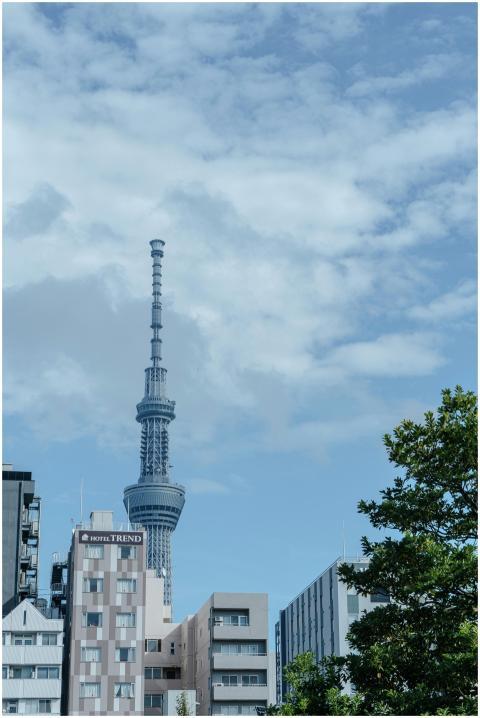 A view of the Tokyo Skytree amidst modern building