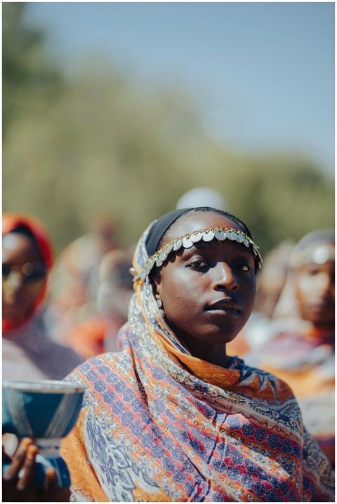 Portrait of an African woman in traditional attire