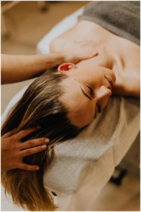 A serene massage therapy session focusing on neck