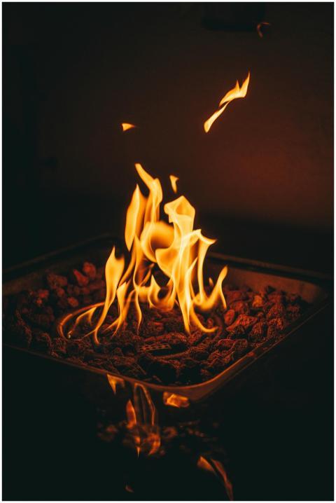 A mesmerizing close-up of flames dancing over glow