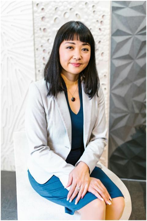 Confident businesswoman in a modern office setting