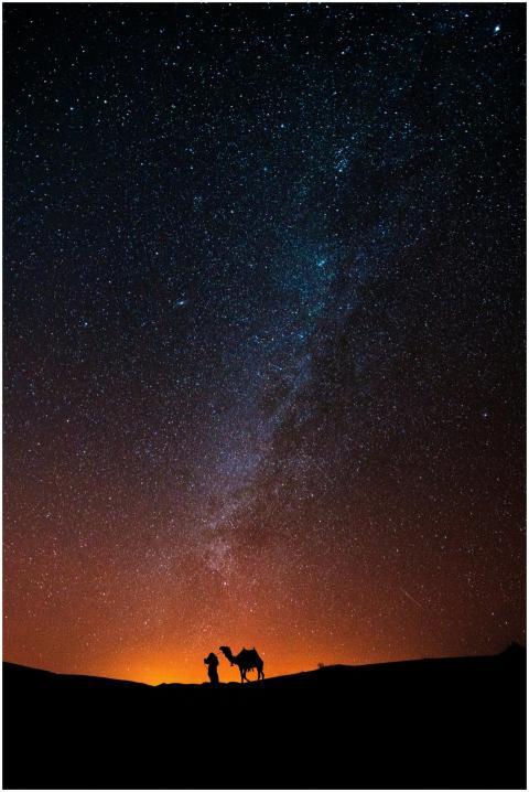 A breathtaking night sky full of stars over the Mo