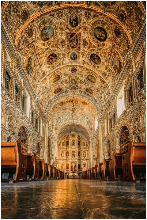 Experience the ornate, gold-adorned interior of th
