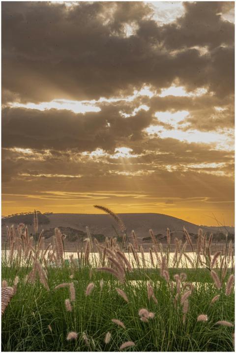 Scenic Sunset Over Lake