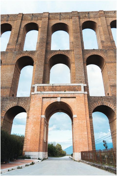 Majestic view of Aqueduct of Vanvitelli in Caserta