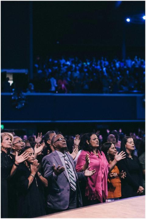 A diverse group of people participating in a livel