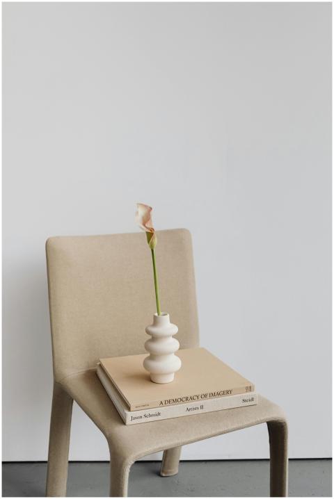 Elegant minimalist setup featuring a calla lily in