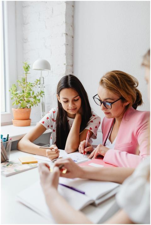 Teacher and students engaged in a creative school